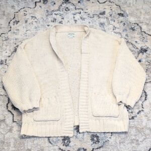 American Eagle Cream Chenille Knit Cardigan Women’s Small Open Front Sweater